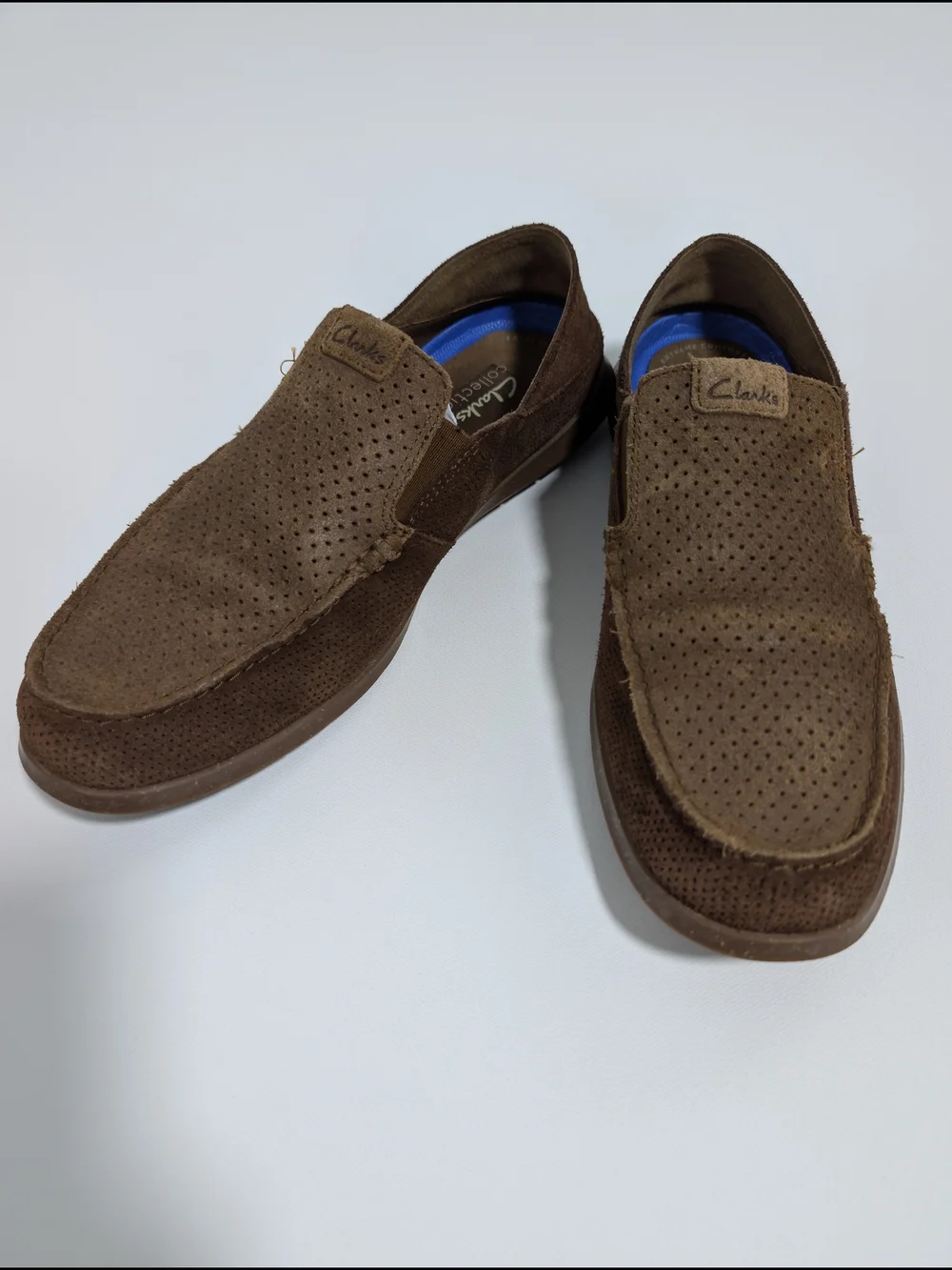 Clarks Collection Men's Brown Suede Slip-On Casual Loafers US 8 UK 7 EU 41 G